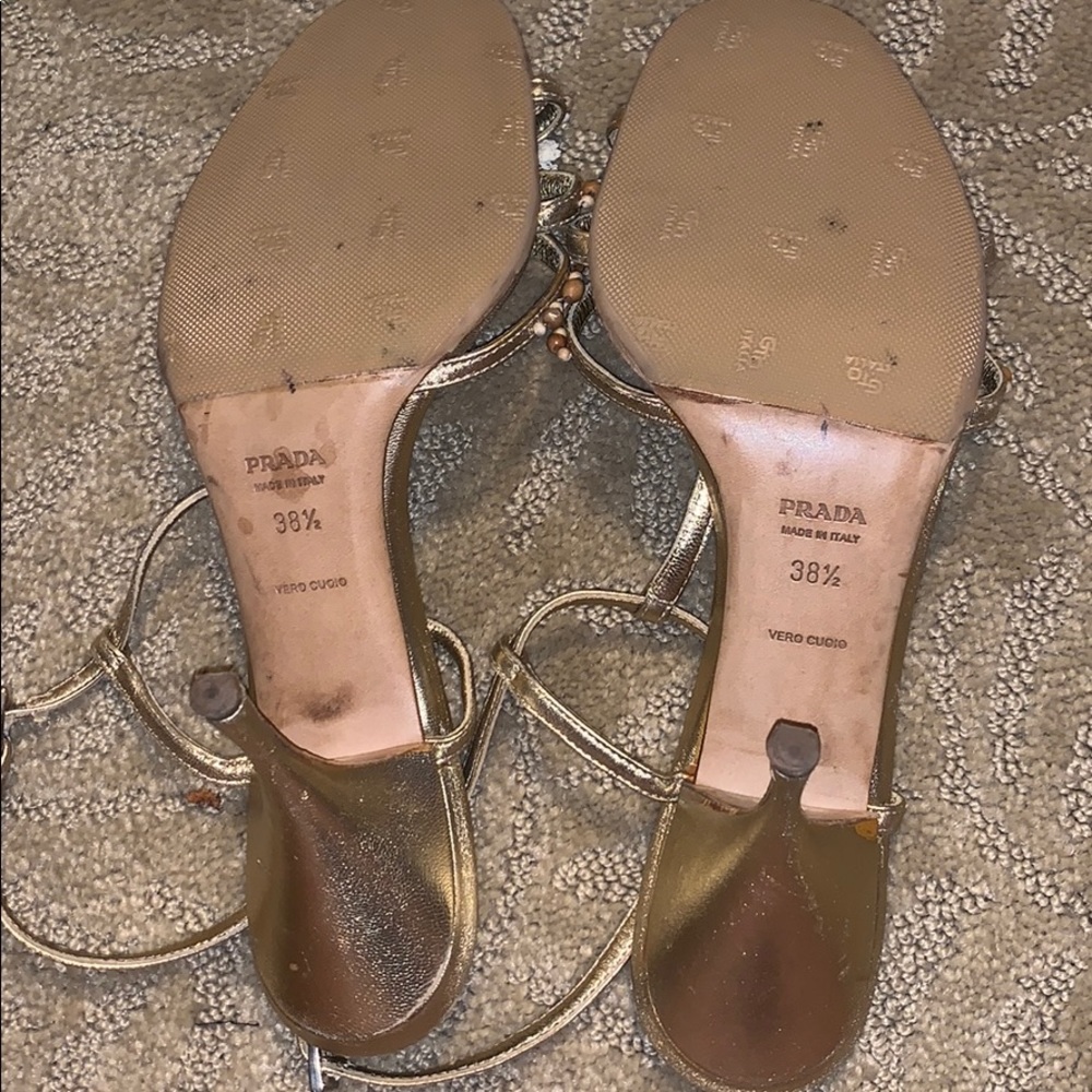 Gold heels , PRADA - Picture 6 of 6